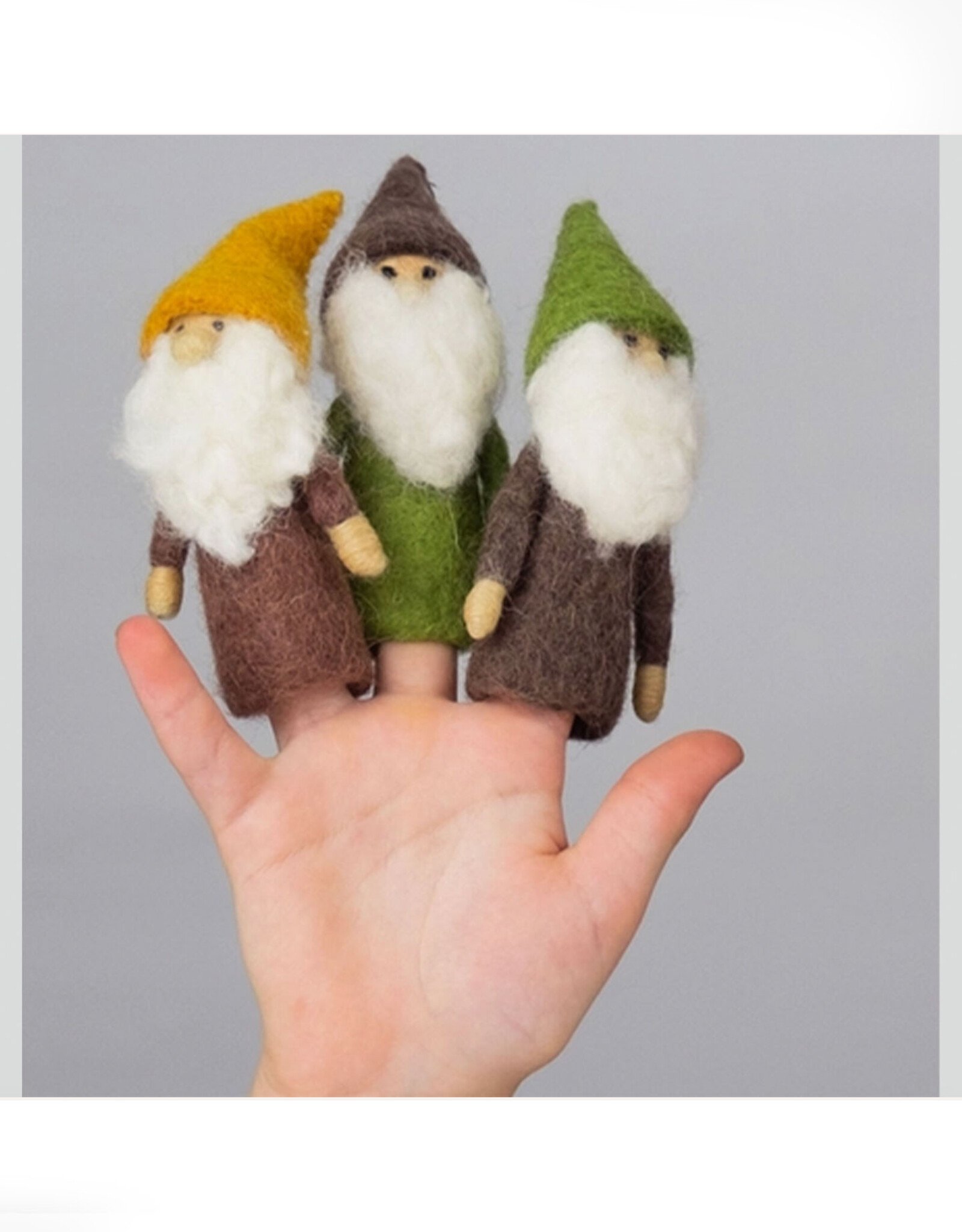 Felt Finger Puppet - Bearded Gnome (Assorted)