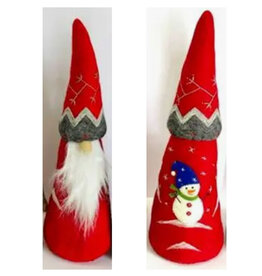 Large Decorative Felt Gnome - Red