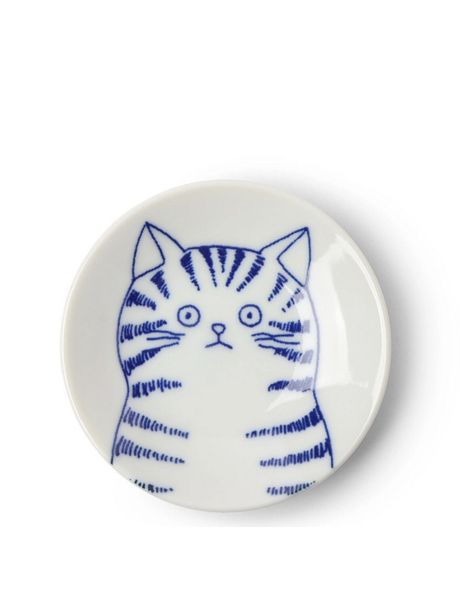Cat Face Plate Blue/White 3" - Dora