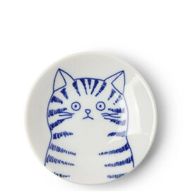 Cat Face Plate Blue/White 3" - Dora
