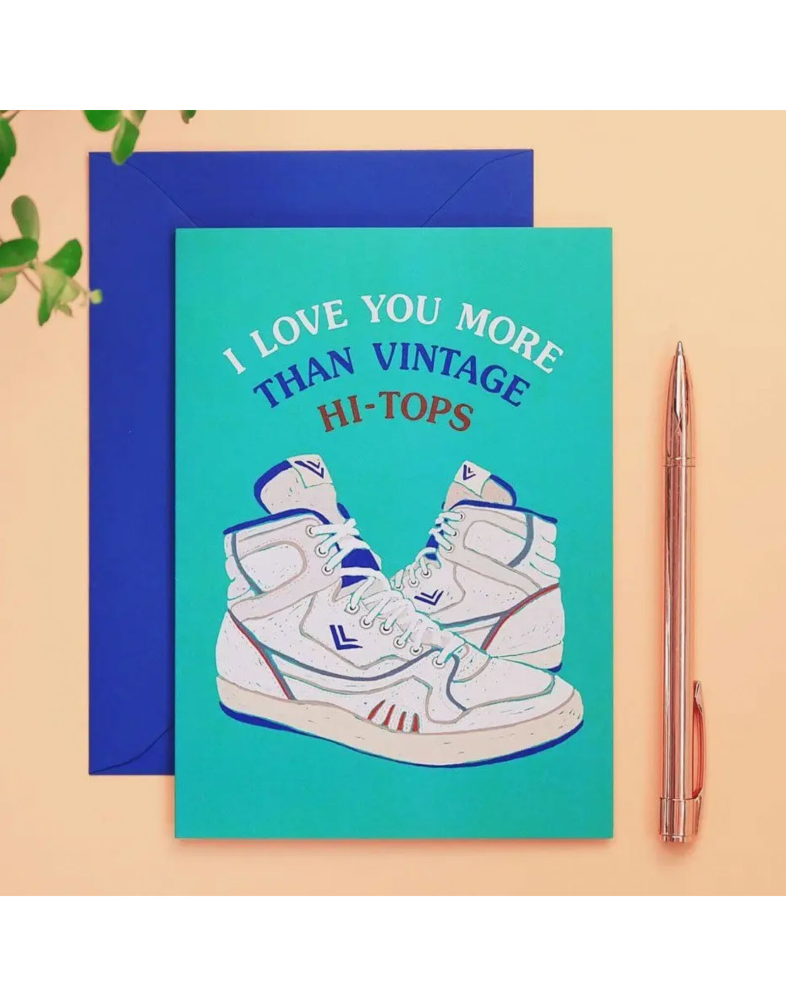Love You More Than Vintage Hi-Tops Greeting Card