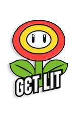Mario Flower Power Get Lit Enamel Pin