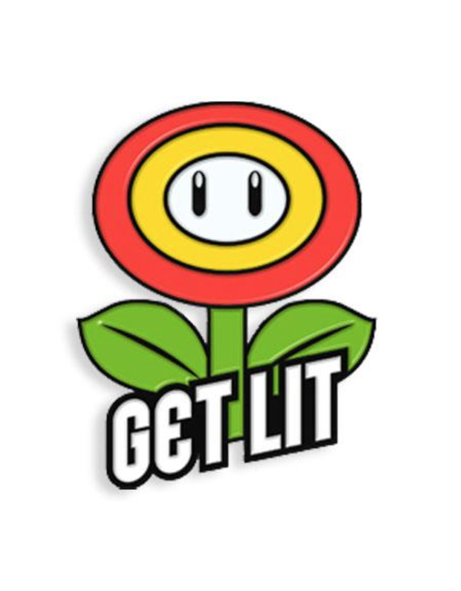 Mario Flower Power Get Lit Enamel Pin