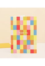 Colorful Squares Thank You Greeting Card