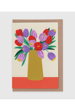 Spring Flowers in Vase Greeting Card