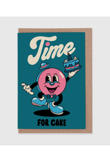 Time For Cake Cartoon Greeting Card