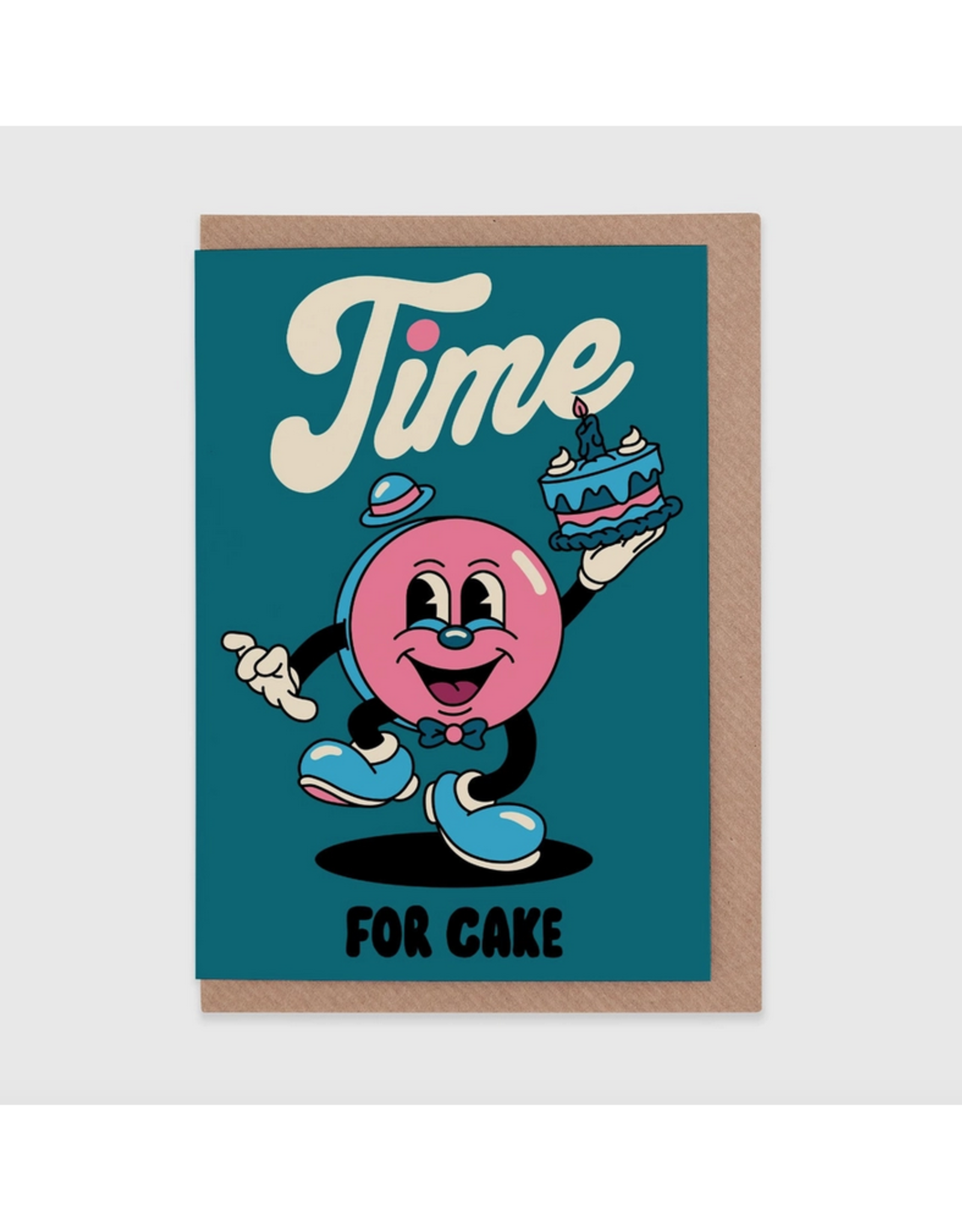 Time For Cake Cartoon Greeting Card