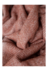 Recycled Wool Knee Blanket - Rust Herringbone