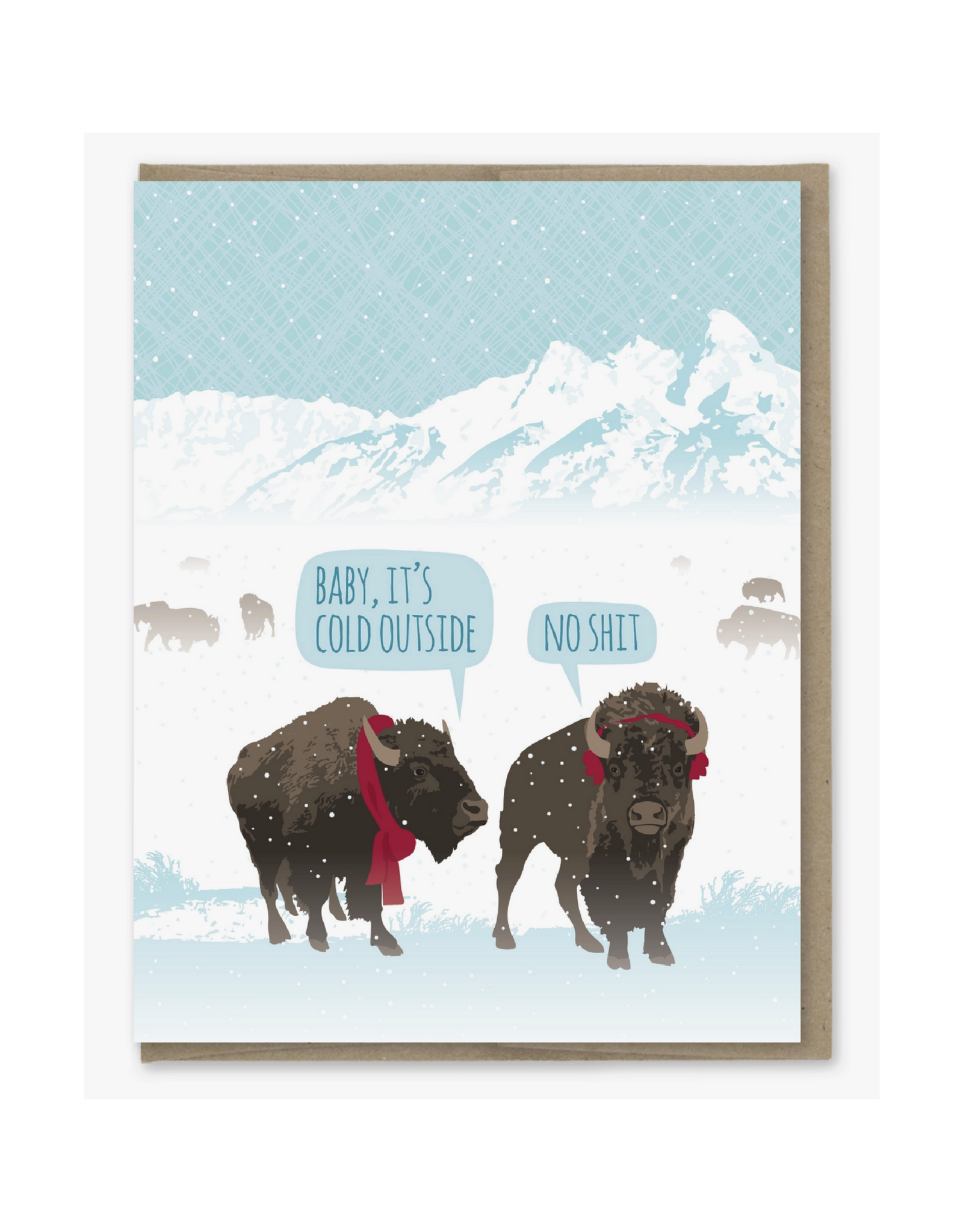 Baby It's Cold Outside Bison Greeting Card