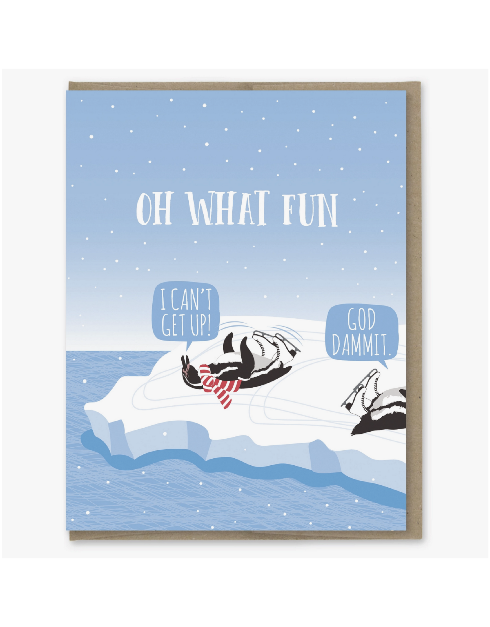 Oh What Fun Ice Penguins Greeting Card