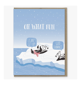 Oh What Fun Ice Penguins Greeting Card
