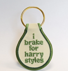 I Brake for Harry Styles Embroidered Key Tag