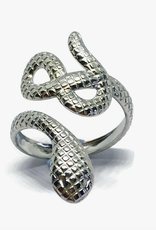 Snake Wrap Around Adjustable Ring - Silver