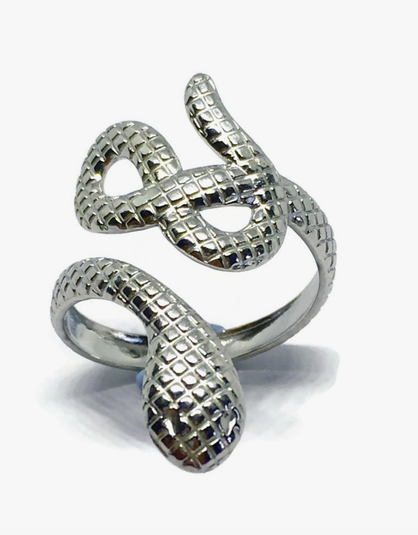 Snake Wrap Around Adjustable Ring - Silver