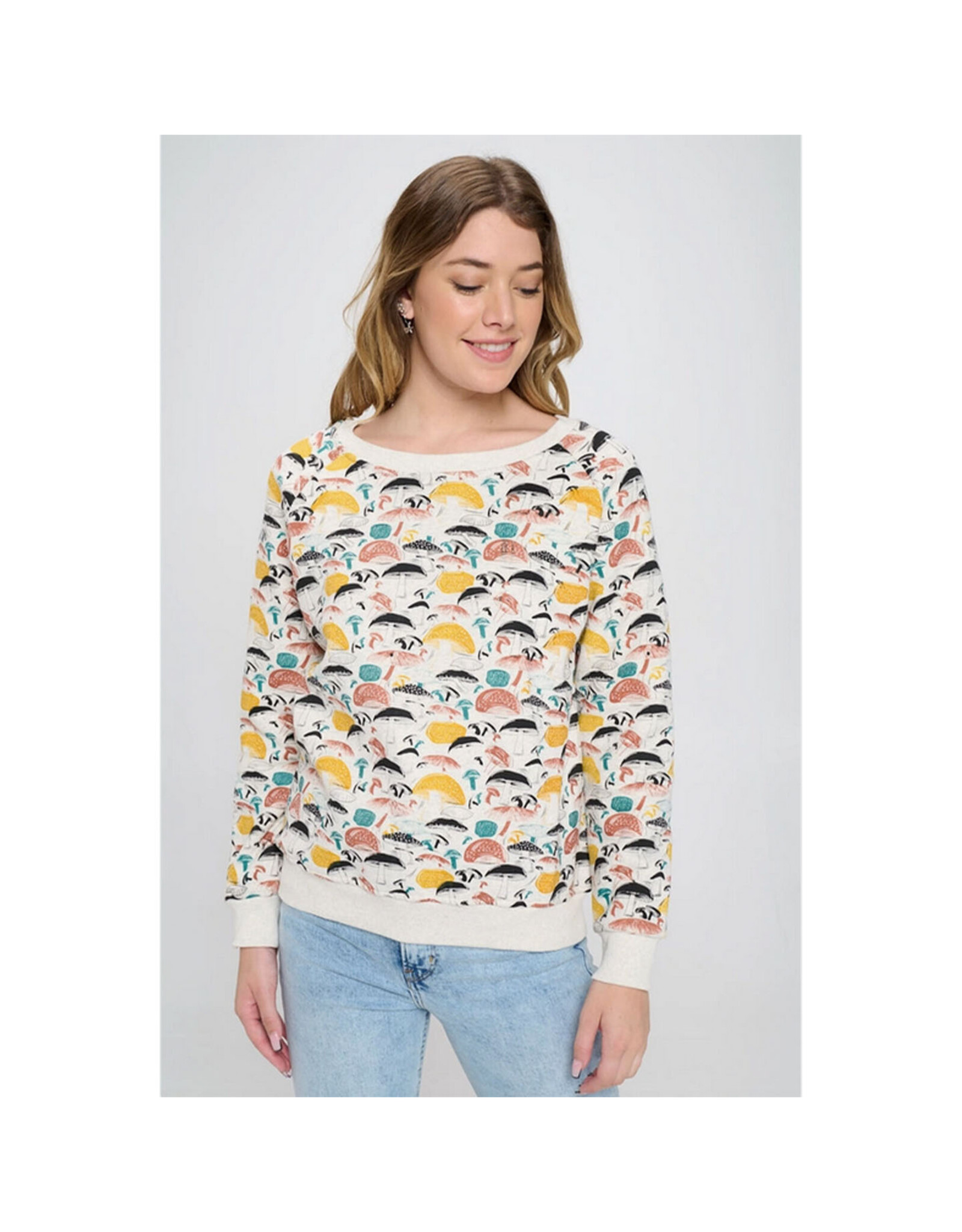 Wild Mushrooms Print Sweatshirt