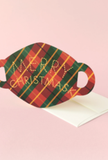 Merry Christmas Mask Die Cut Greeting Card
