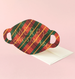 Merry Christmas Mask Die Cut Greeting Card