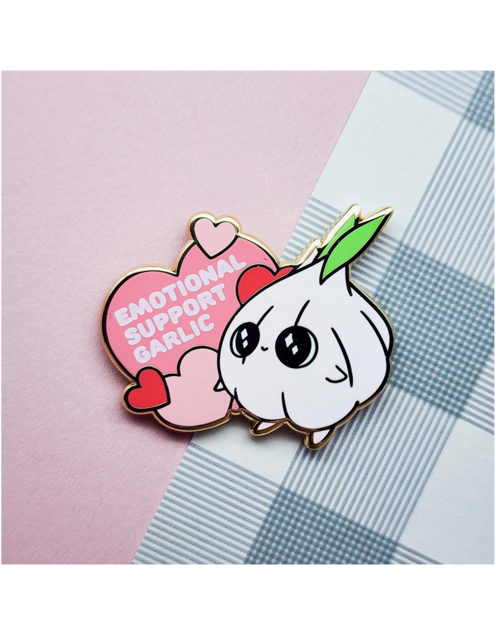 Emotional Support Garlic Enamel Pin