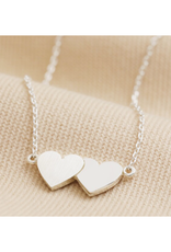 Linked Sterling Silver Hearts Necklace