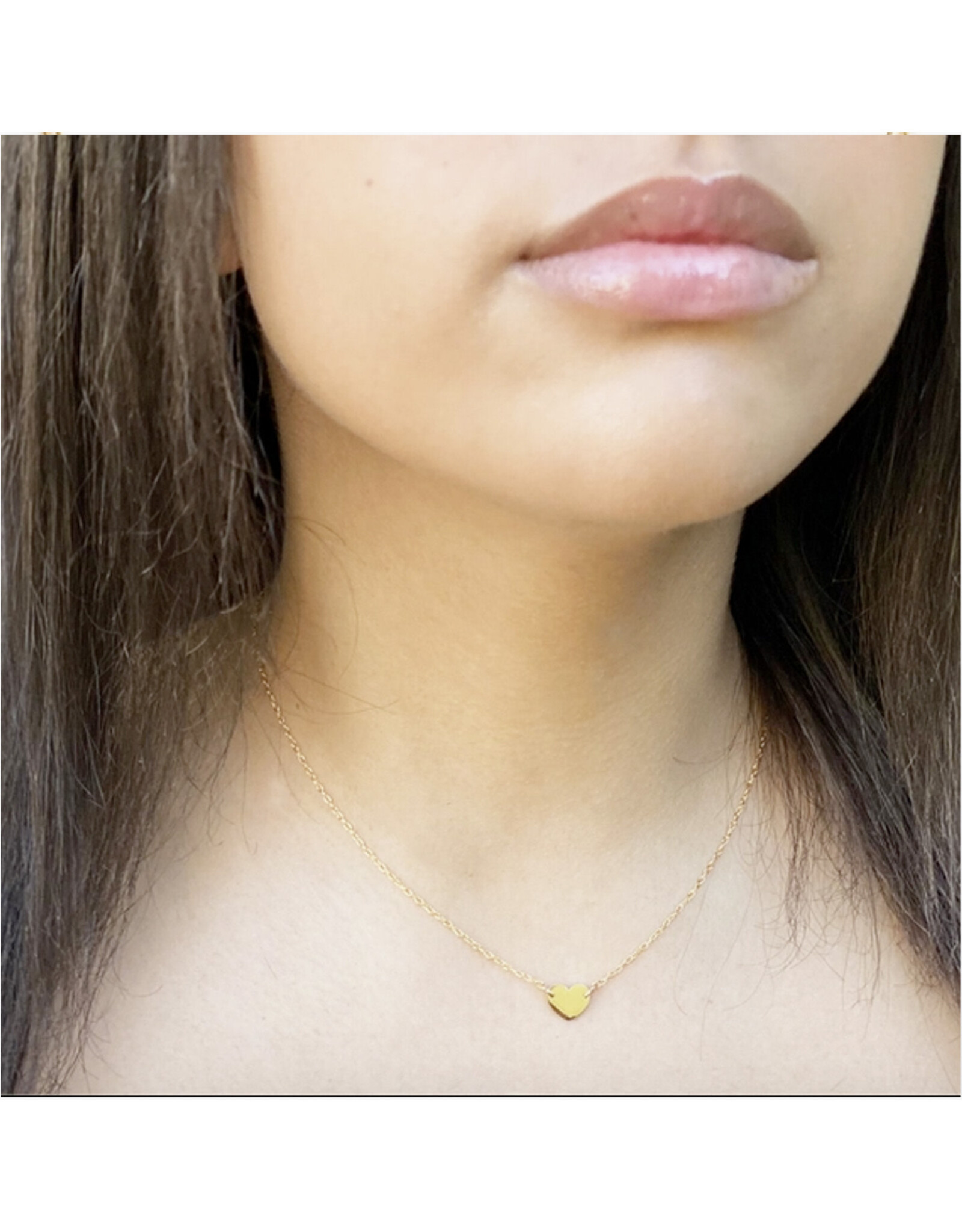Mind's Eye Design Tiny Heart Necklace - Gold