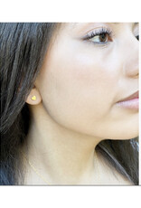 Tiny Heart Stud Earrings - Gold
