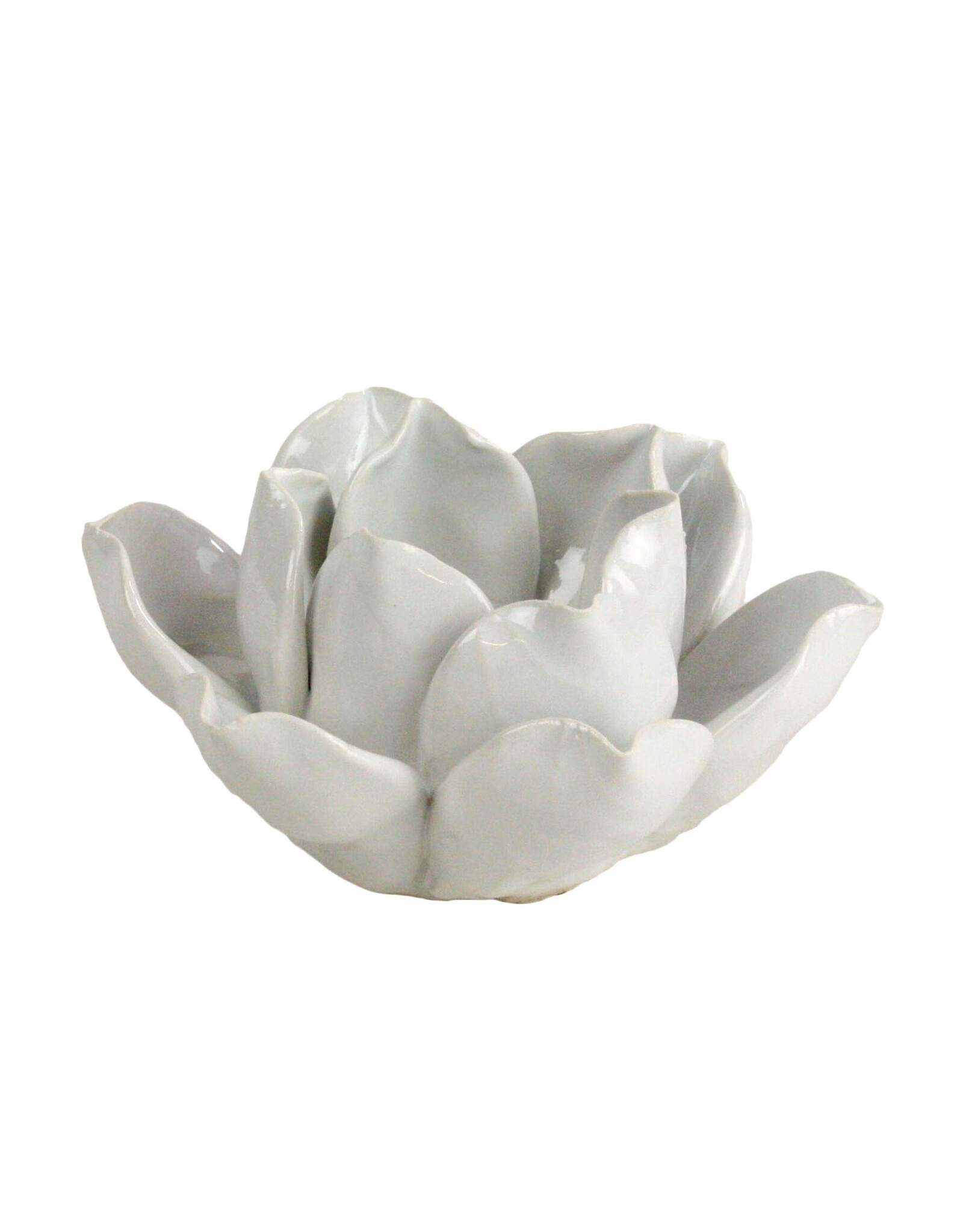 Lotus Tea Light Holder White
