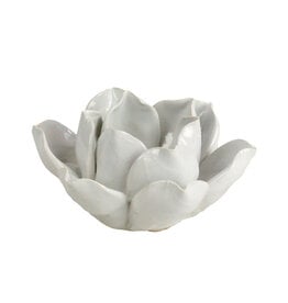 Lotus Tea Light Holder White