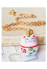 Red Lucky Cat Porcelain Necklace Red Lucky Cat Porcelain Necklace