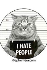 I Hate People Mugshot Cat Button