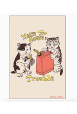 Here to Cause Trouble Cats Magnet