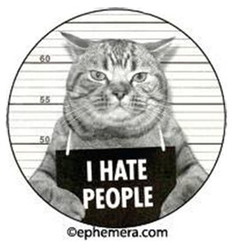 I Hate People Cat Circle Magnet