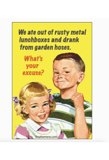 Rusty Metal Lunchboxes and Garden Hoses Magnet