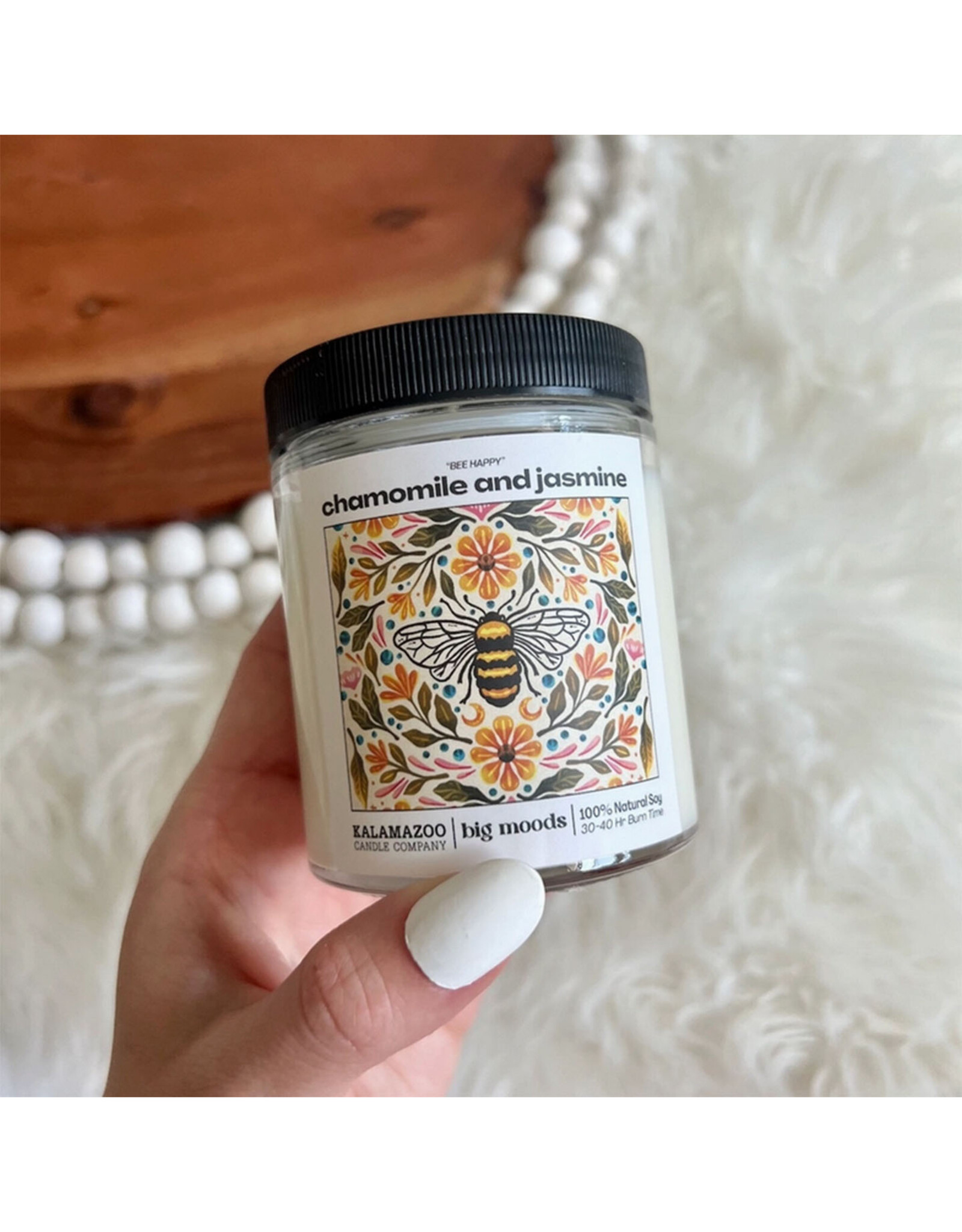 Soy Candle: Bee Happy - Chamomile and Jasmine