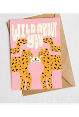 "Wild About You" Smooching Leopards Greeting Card