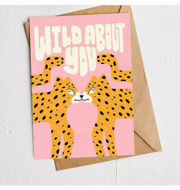 "Wild About You" Smooching Leopards Greeting Card