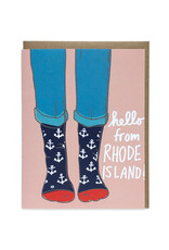 Hello from Rhode Island (Anchor Socks) Greeting Card