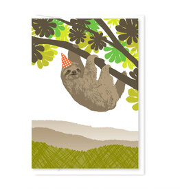 Sloth Party Hat Mini Card