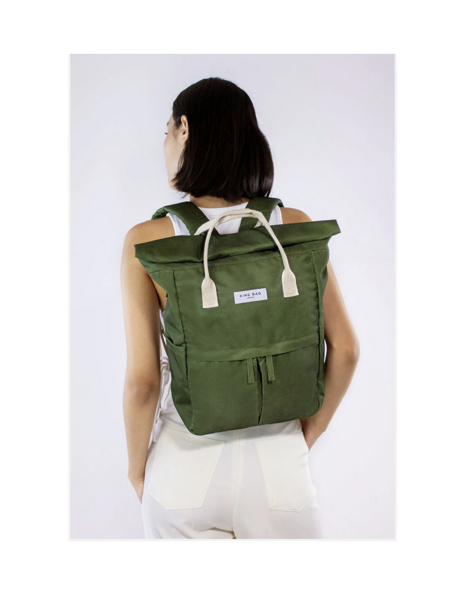 Recycled Plastic Backpack - Medium Khaki Green