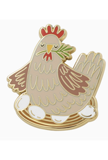 Chicken with Eggs Enamel Pin