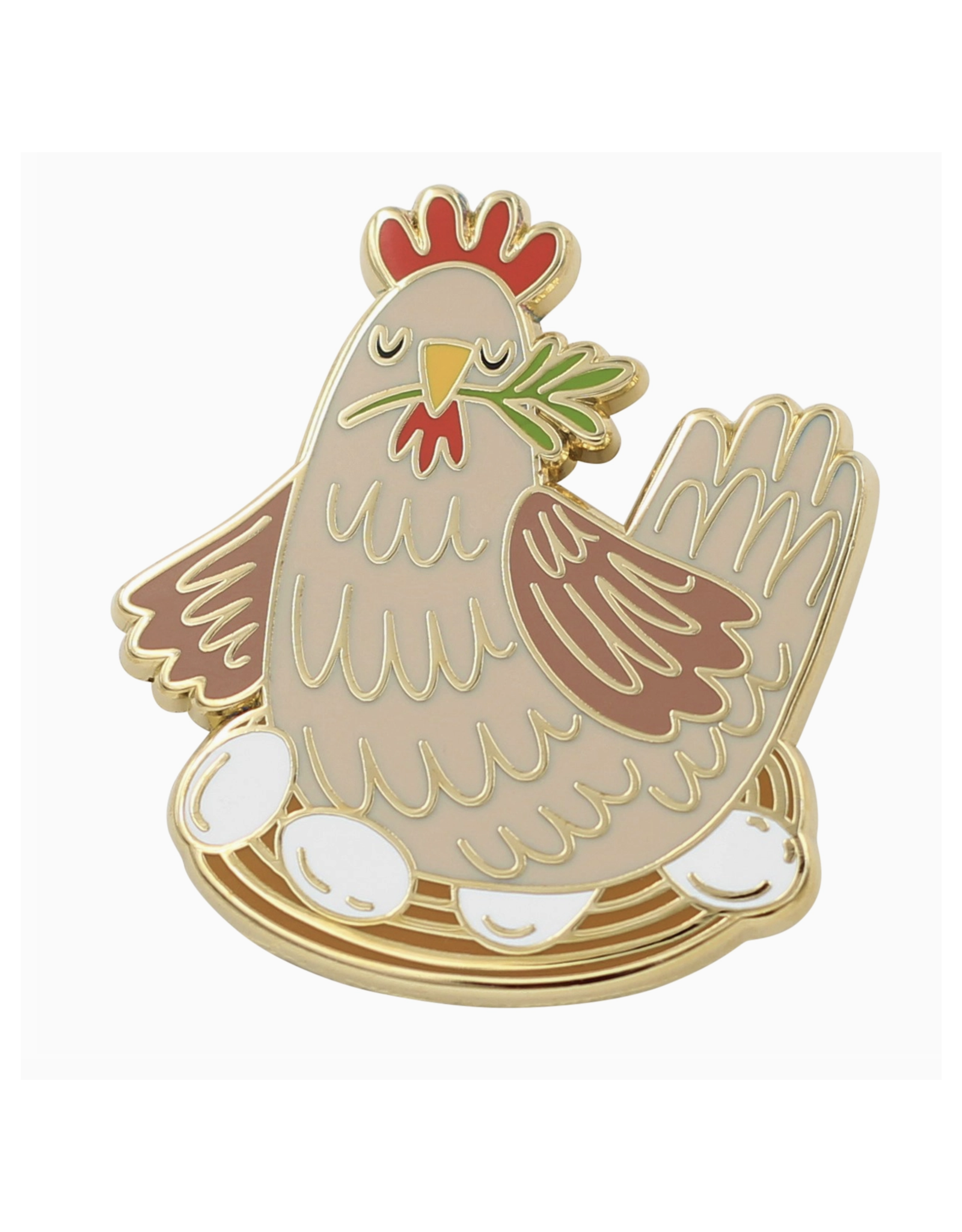 Chicken with Eggs Enamel Pin