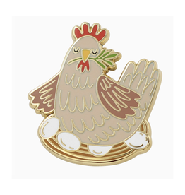 Chicken with Eggs Enamel Pin