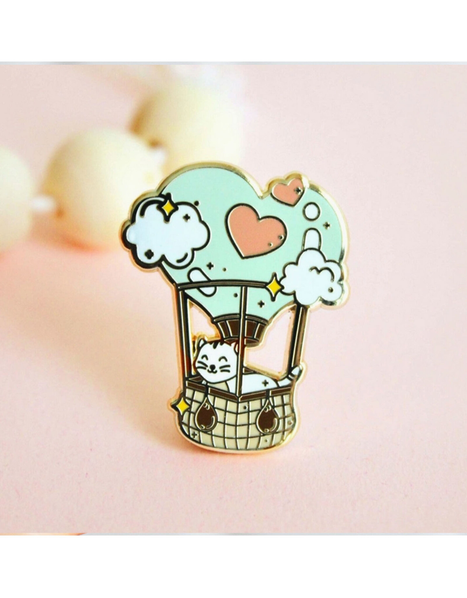 Hot Air Balloon Cat Enamel Pin