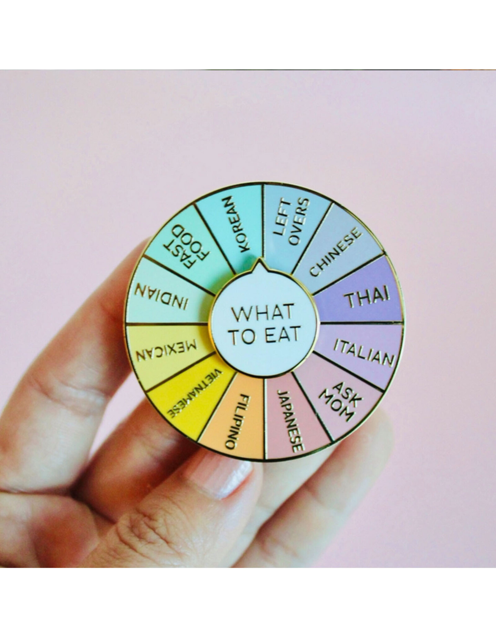 What To Eat Spinner Enamel Pin