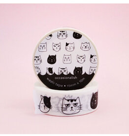 Faces of Meows Washi Tape