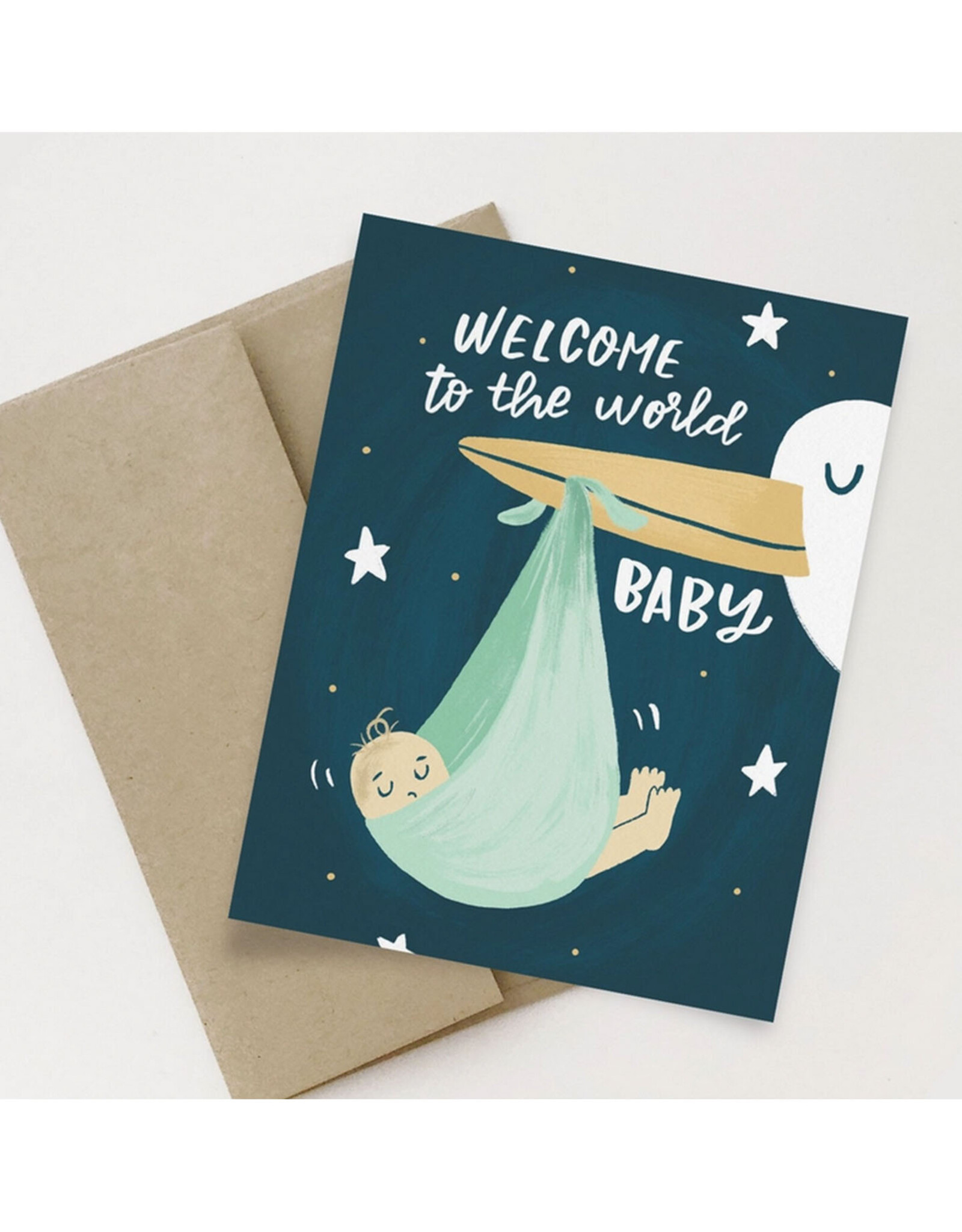 Welcome to the World Stork and Baby Greeting Card