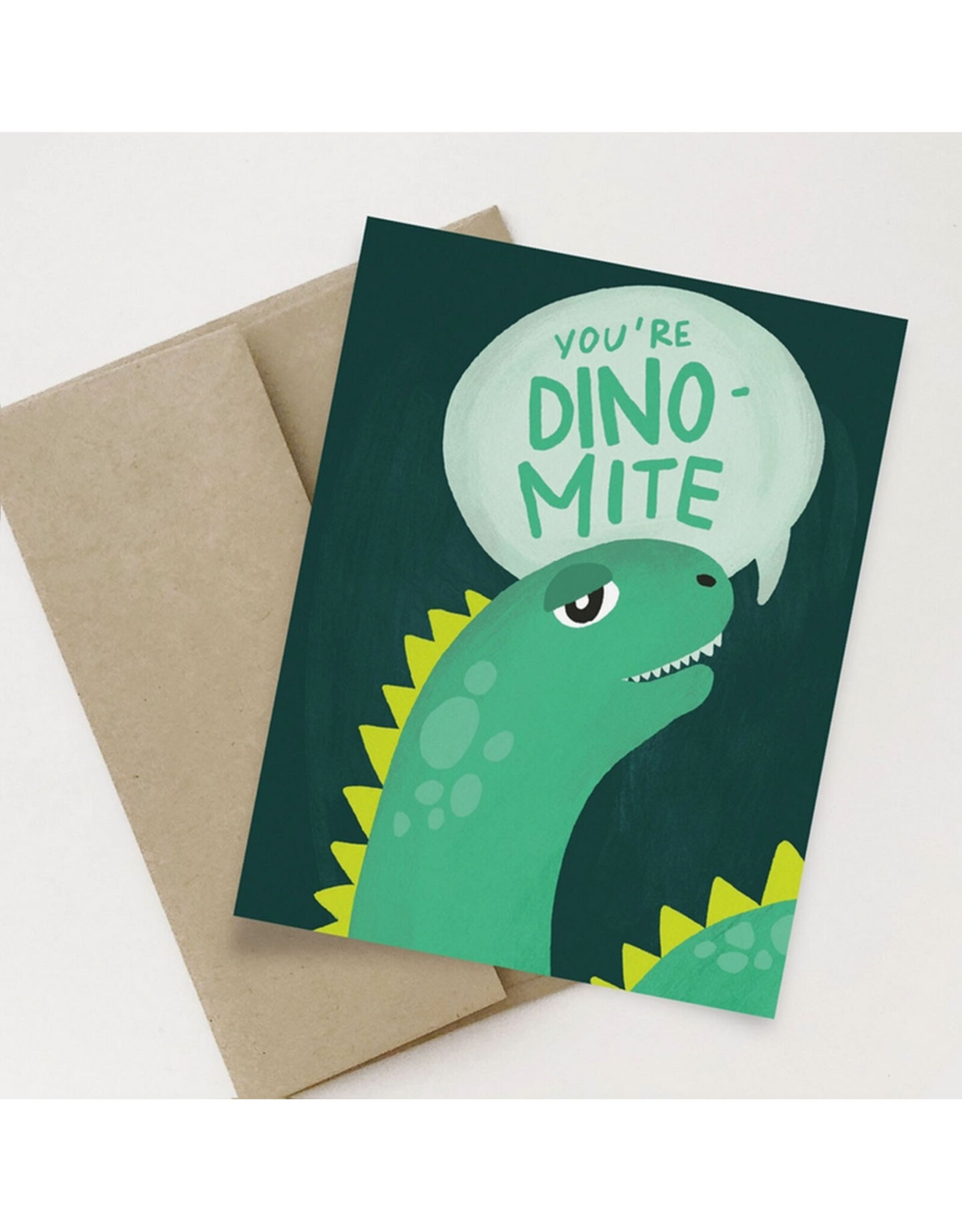You're Dino-Mite - Green Dino Greeting Card
