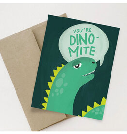 You're Dino-Mite - Green Dino Greeting Card