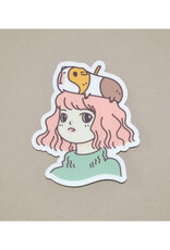 Guinea Pig Lady Vinyl Sticker
