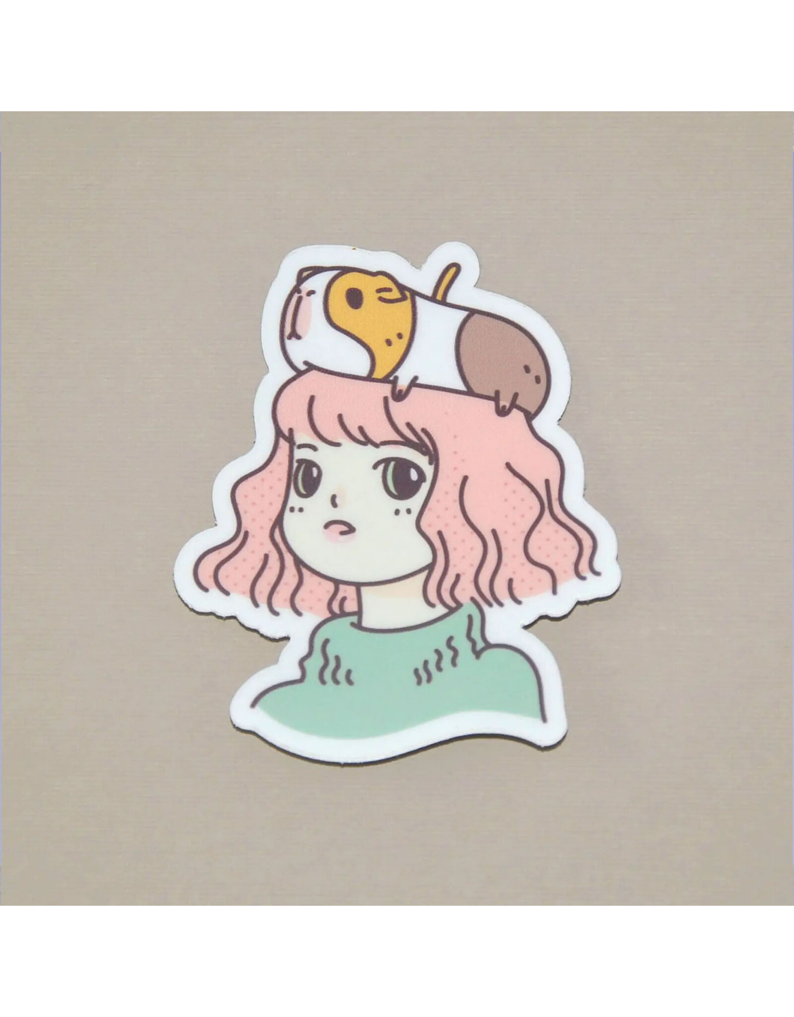 Guinea Pig Lady Vinyl Sticker