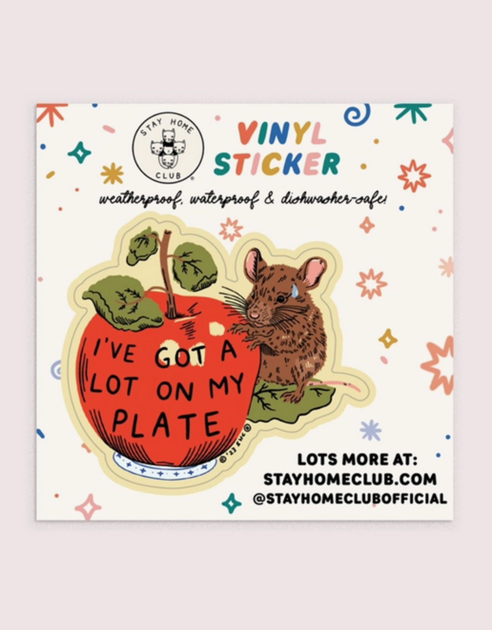 Lot On My Plate Mouse Vinyl Sticker